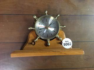 Ship Wheel Clock, 9x6.5".