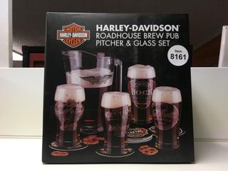 Harley Davidson Roadhouse Brew Pub Pitcher & Glass Set.
