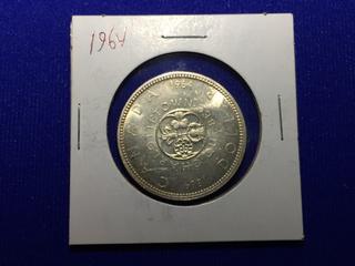 1964 Canada Silver Dollar, "Charlotte Town Quebec".