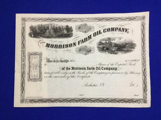 Morrison Farm Oil Company Stock Certificate.