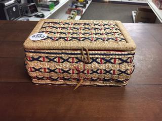 Sewing Basket with Quantity of Thread, 9 1/2 x 6 1/2 x 5".