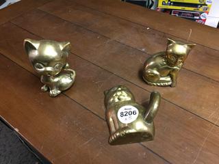 (3) Brass Cats.
