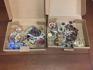 (2) Boxes of Assorted Jewelry.