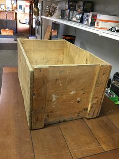 Wooden Crate, 18 1/2 x 12 x 9 1/4".