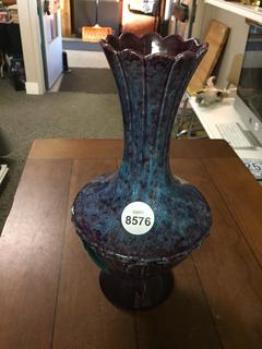 Purple/Blue Vintage Royal Haegar USA Pottery Vase.