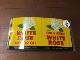 White Rose Motor Oil Tin Piece