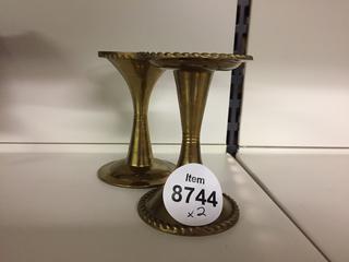 (2) Brass Candle Holders.