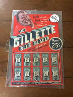 Vintage Gillette Blue Blades Sign, No Blades.