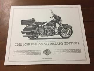 Harley Davidson 1978 FLH Anniversary Edition Poster.