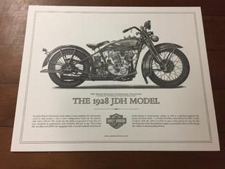 Harley Davidson 1928 JDH Model Poster.