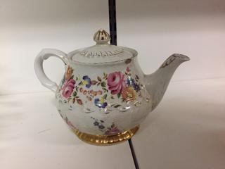 White Painted Tea Pot.