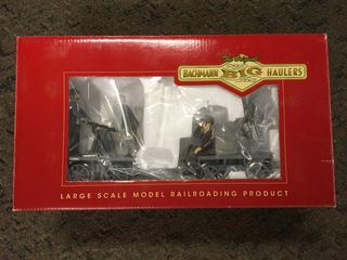 G Scale Train Hand Car And Trailer.