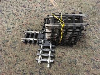 2 Track Crossings And 8 Pieces Of 6 In G Scale Track.