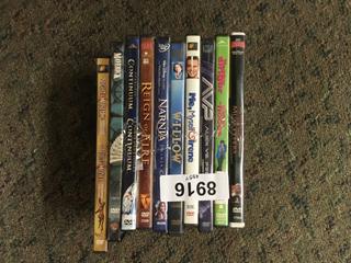 (10) Assorted DVD's.