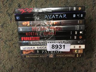 (10) Assorted DVD's.