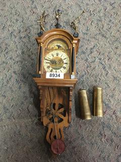 Antique Wooden Pendulum Clock.