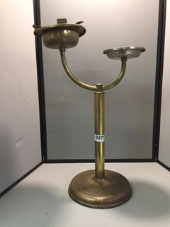 Large Brass Candle Holder, 29 1/2" Tall.