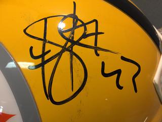 Autographed Pittsburgh Steelers Football Helmet - Troy Polamalu #43 Pro Bowl Safety.