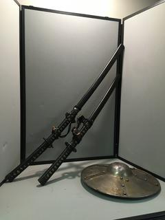 (2) Samurai Swords, Metal Shield.