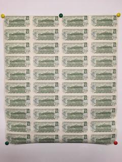 Sheet of (40) Uncirculated 1973 Canada One Dollar Bank Notes.