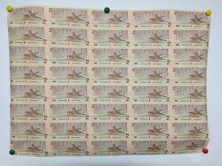 Sheet of (40) Uncirculated 1986 Canada Two Dollar Bank Notes.