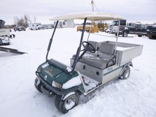 1999 Club Car Turf 2 Golf Utility Vehicle c/w Kawasaki Engine, 18x8.50-8 Tires, SN RG9917-759693 *Note: Battery Missing, Running Condition Unknown, Hours Unknown*