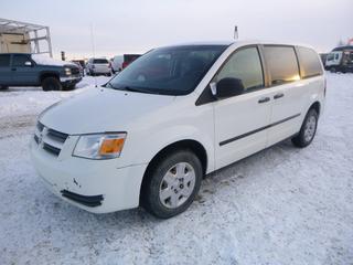 2010 Dodge Grand Caravan Mini Van c/w 3.3L V6, A/T, A/C, Showing 225,888 Kms, Flex Fuel, 215R/70R16 Tires, VIN 2D4CN1AE0AR430331 *Note: Rear Seats Removed, Turned Into Cargo Van*