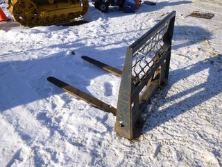 48 In. Forks To Fit Skid Steer, 16 In. Carriage (W. Fence)
