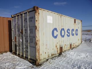 1993 20 Ft. Seacan Storage Container, c/w Built-In Shelving, SN CBHU036489 (E. Fence)