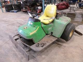 John Deere 1200A Bunker and Field Rake c/w Kawasaki, 13 HP, Showing 3,607 Hours, AT 22.5x10-8 Front Tires, AT 25x12-9 Rear Tires, 40 In. Front Blade, Serrated Bunker Rake *Note: Key Is Broken, Running Condition Unknown* (N. Fence)