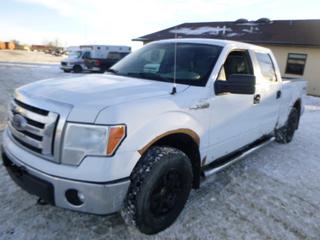 2011 Ford F-150 XLT 4X4 Crew Cab c/w 5.0L V8, A/T, A/C, Showing 389,290 Kms, LT 265/70R17 Tires, Spare Tire In Box, VIN 1FTFW1EF7BKE05369 *Note: Starts With Boost, No Power Steering*