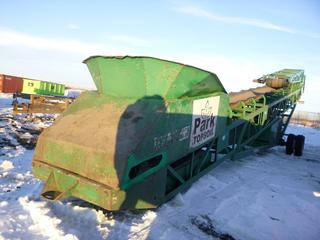 2012 McCloskey Portable Radical Stacking Conveyor, Model 36X80DKT c/w 2.2L Kubota 4 Cyl Engine, Showing 8,843 Hours, 35 In. Wide Belt, 265/70R22.5 Tires, SN 81186 (E. Fence)
