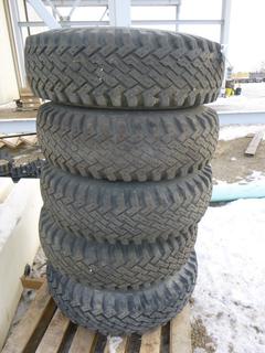 (5) Winter Skid Steer Tires on Rims, 9.00-16LT (Row 1)