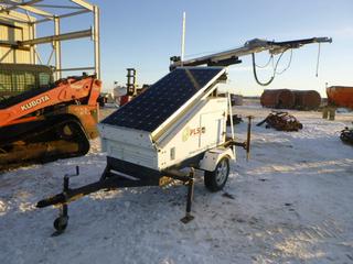 Pisim Lighting System Portable Solar Light Tower, HISSGLT010 c/w 185R14C Tires *Note: Working Condition Unknown* (Row 1)