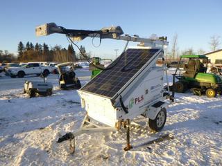 Pisim Lighting System Portable Solar Light Tower, HISSGLT003 c/w 185R14C Tires *Note: Working Condition Unknown* (Row 1)