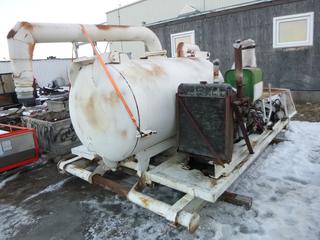Skid Mounted Motor Driven Vacuum Pump System C/W Aqua Blast High Pressure Cleaning System, 6 Cylinder Oliver Diesel Engine, *Note: Leaking Fuel* (Row 5)