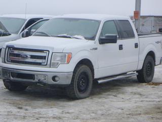 2013 Ford F-150 XLT 4X4 Crew Cab c/w 5.0L, A/T, A/C, Showing 85,238 Kms, 6 Ft. Box, Running Boards, 275/65R18 Tires At 70%, VIN 1FTFW1EF3DKF22949, Unit 61137 *Note: Broken Windshield, Electrical Issues, Warning Lights On, Need Repairs*