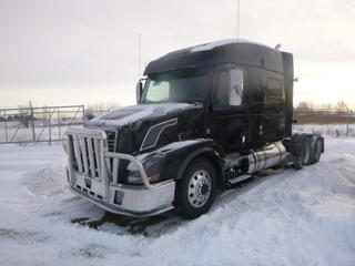 2015 Volvo Truck Tractor c/w D16/0077480 Diesel, 600 HP, 18 Speed, Emissions Deleted, Showing 548,355 Kms, GVWR 59,200 Lb, 235 In. W/B, 76 In. Sleeper, 11R24.5 Tires, Front Axle Rating 13,200 Lb, Rear Axle Rating 46,000 Lb, Air Ride, CVIP 11/2020, VIN 4V4NC9KL3FN184133 *Note: Check Engine Light On*