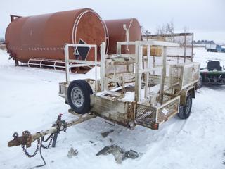 2006 Snowbear 10 Ft. S/A Utility Trailer c/w Spring Susp, 5 Ft. Flip Up Ramp, Ball Hitch, 175/80R13 Tires, Cylinder Case, VIN 2SWUW11A86G313311  (E. Fence)
