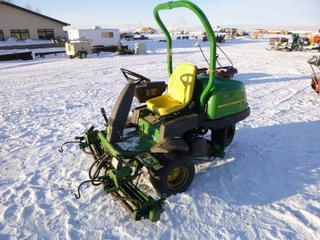 John Deere 2500E E-Cut Hybrid Precision Cut Greens Mower c/w Yanmar #TNV70-D Diesel, Showing 3,518 Hours, 20x10.00NHS Tires, (3) 22 In. Reels, SN TC25EHD040114