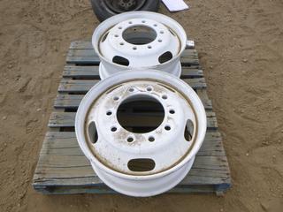 (2) Tractor Trailer Rims with 10 Stud Holes, Size 22.5 In. (ROW 1)