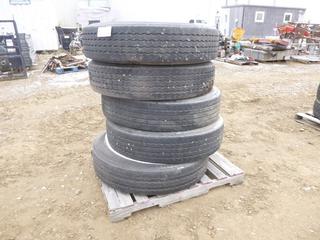 (4) Michelin XZA2 Tractor Trailer Tires, (1) Firestone Tractor Tire all Sized 11R24.5 (ROW 1)