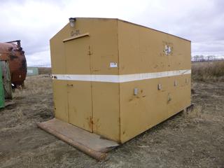 Skid Mounted Generator Shack, 12 Ft. x 8 Ft., Detroit Diesel Engine, Showing 1,243 Hours, Fuel Tank (E. Fence)