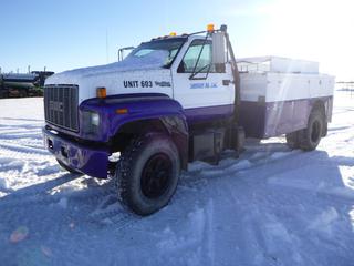 1995 GMC Topkick S/A Service Truck C/w CAT 3116 Eng, 6 spd Trans, Spring Susp Showing 341075 kms VIN1GDL7H1J5SJ505037 *NOTE Asset Located @ 21122 TWP RD 582, Redwater AB Call Connor Tighe 780-218-4493 for Viewing/Load Out*
