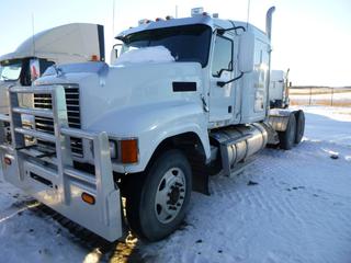 2012 Mack CHU613 T/A Sleeper Truck Tractor C/w MP8-505C, 18 spd, 46,000 lb Rears, Alum Animal Bumper. Showing 825,564kms. VIN 1M1AN07Y0CM008968 *NOTE Engine Emissions issues, Runs But will require repairs, Asset Located @ 21122 TWP RD 582, Redwater AB Call Connor Tighe 780-218-4493 for Viewing/Load Out*