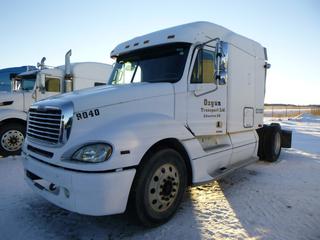 2004 Freightliner Cascadia T/A Truck Tractor C/w Mercedes Diesel, 40,000 lb rears Showing 983,138kms. VIN 1FUJA6CV64PN00939 *NOTE Engine Not Running, Turbo Issues, Will Require Repairs, Asset Located @ 21122 TWP RD 582, Redwater AB Call Connor Tighe 780-218-4493 for Viewing/Load Out*