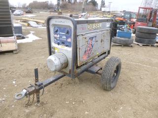 Red-D-Arc D300K 3+3 Diesel Welder On Trailer, Model RA-250-V1903 c/w Kubota V1903-EBG Diesel Engine, Rated Output 300A, 40V, Showing 9,258 Hours, SN 12617AC *Note: Running Condition Unknown*, (Row 2)