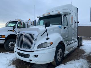 2014 International Prostar +122 T/A Sleeper Truck Tractor C/w Navistar Eng, A/T, A/R Susp. Showing 829,000kms(As Per Owner). VIN 3HSDJSNRX3N022501 *NOTE: Will Be Sold With Active CVIP(As Per Owner) Asset Located @ 21122 TWP RD 582, Redwater AB Call Connor Tighe 780-218-4493 for Viewing/Load Out. PL#0129*