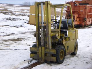 Clarklift Model CY40-30 4000lb Cap. LP Forklift C/w 4-Cyl, 2-Stage Mast, 7.00-12 Front Tires And 7.00-12 Back Tires. SN CY40301026056 *Note: Needs Battery*