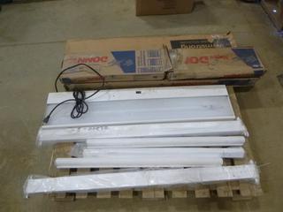 Assortment of Overhead Florescent Lights & Ceiling Suspension System (J-2-2)